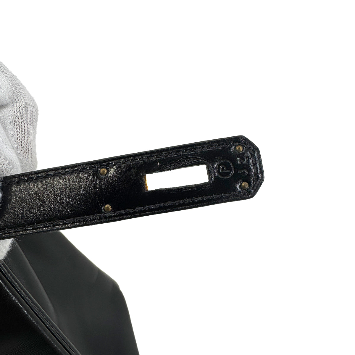 HERMES KELLY 28 RETOURNE BLACK BOX CALF HAND BAG 〇P GHW 90300022