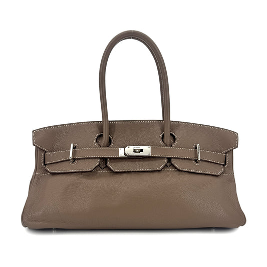 HERMES SHOULDER BIRKIN 42 ETOUPE TAURILLON CLEMENCE HAND BAG □L SHW 90300547