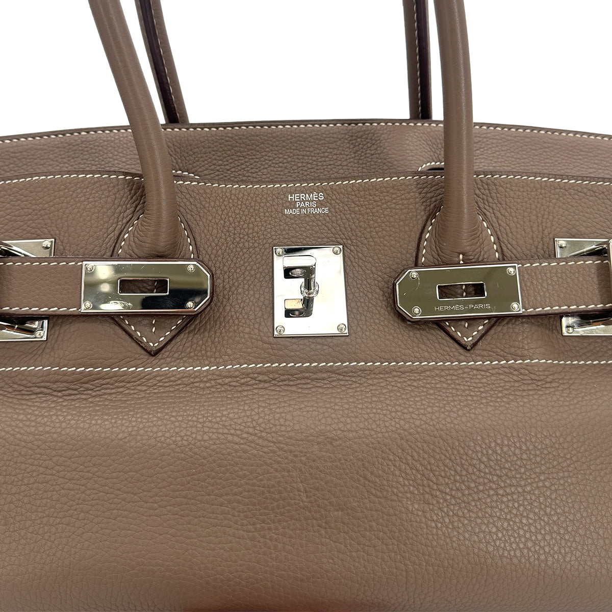 HERMES SHOULDER BIRKIN 42 ETOUPE TAURILLON CLEMENCE HAND BAG □L SHW 90300547