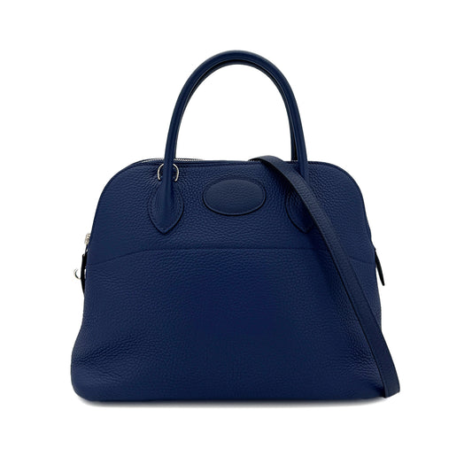 HERMES BOLIDE 31 BLUE SAPHIR TAURILLON CLEMENCE HAND SHOULDER BAG □Q SHW 90300548