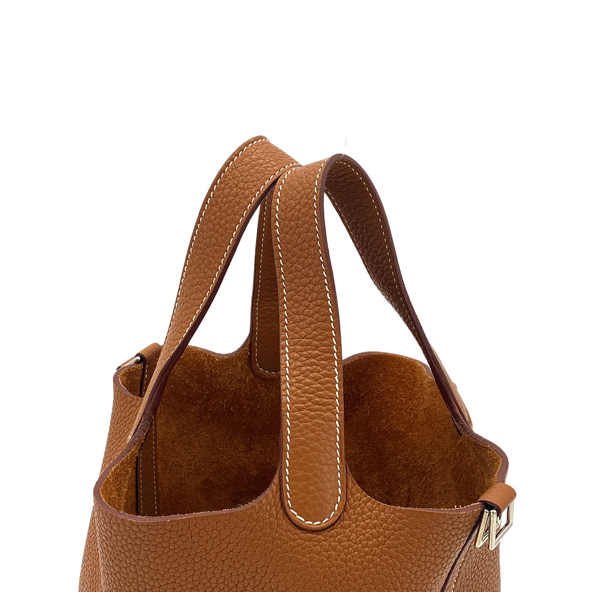 HERMES PICOTIN LOCK PM GOLD TAURILLON CLEMENCE HAND BAG □Q SHW 90300550