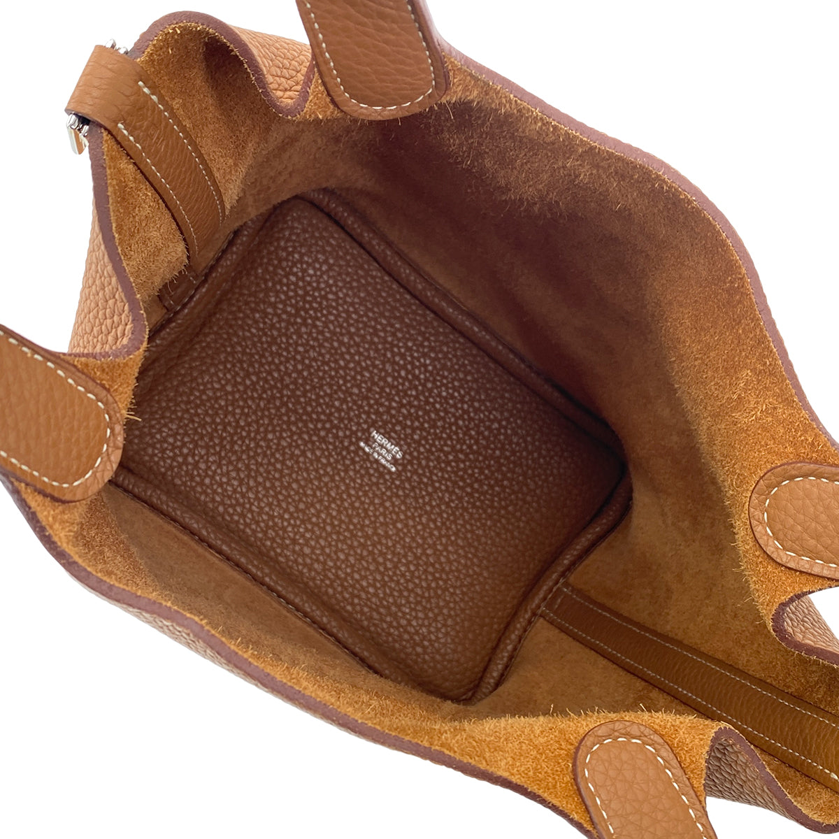 HERMES PICOTIN LOCK PM GOLD TAURILLON CLEMENCE HAND BAG □Q SHW 90300550