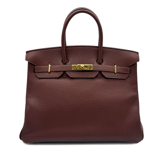 HERMES BIRKIN 35 MARRON FONCE TOGO HAND BAG □C GHW 90300551