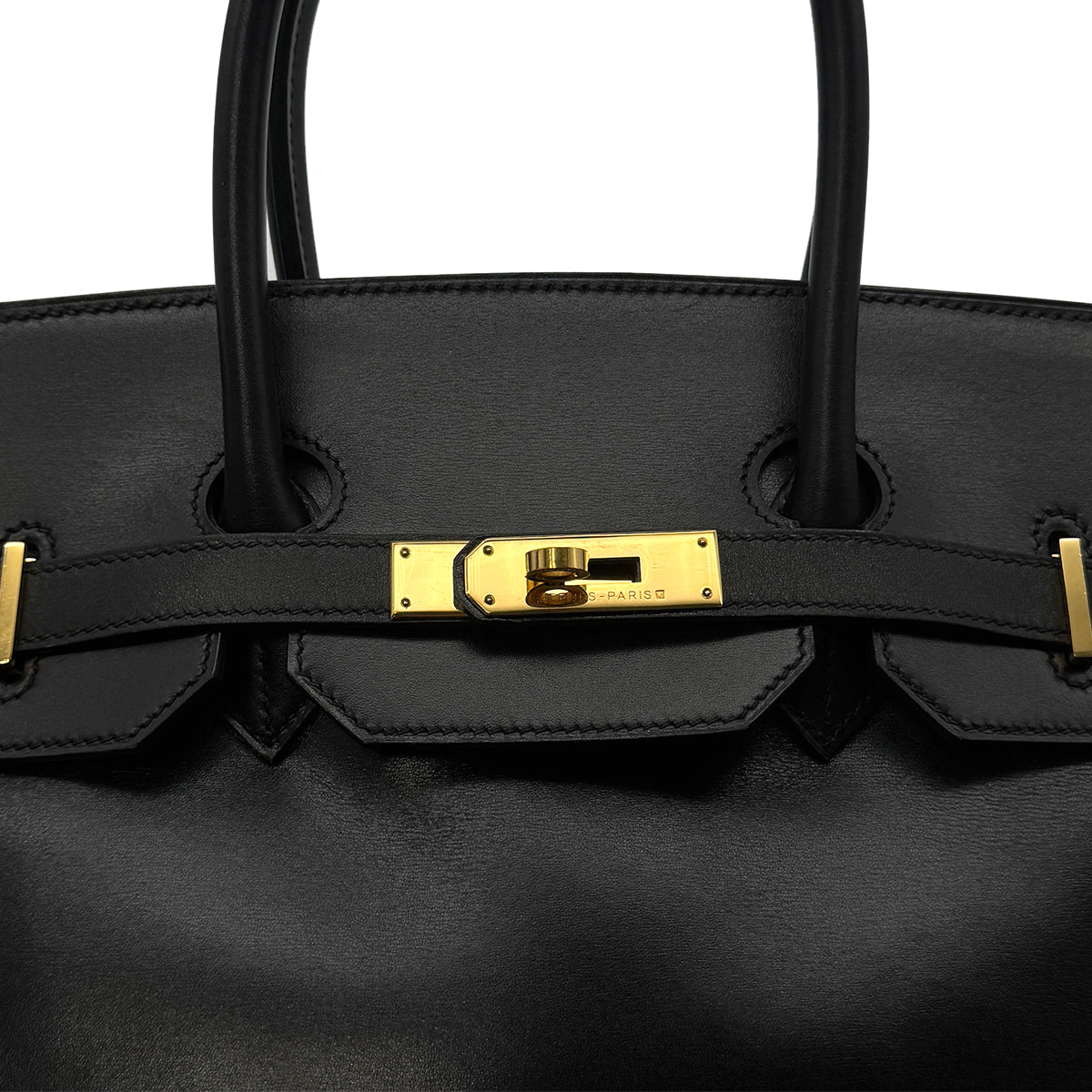 HERMES BIRKIN 35 BLACK BOX CALF HAND BAG □C GHW 90300552