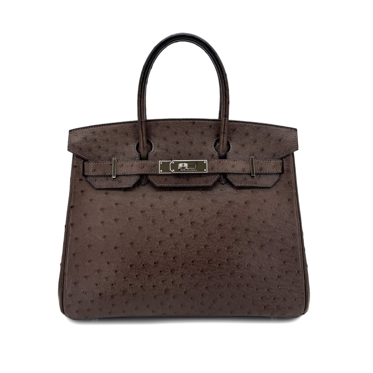 HERMES BIRKIN 30 BROWN OSTRICH HAND BAG □N SHW 90300555