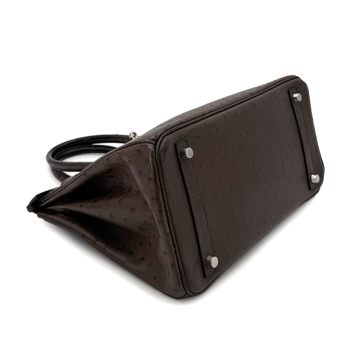 HERMES BIRKIN 30 BROWN OSTRICH HAND BAG □N SHW 90300555