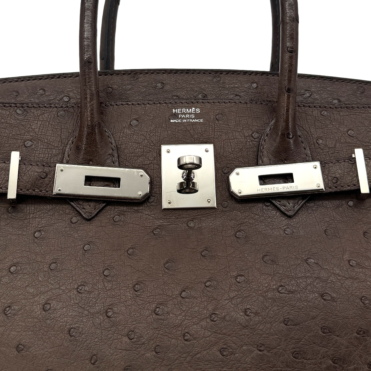 HERMES BIRKIN 30 BROWN OSTRICH HAND BAG □N SHW 90300555