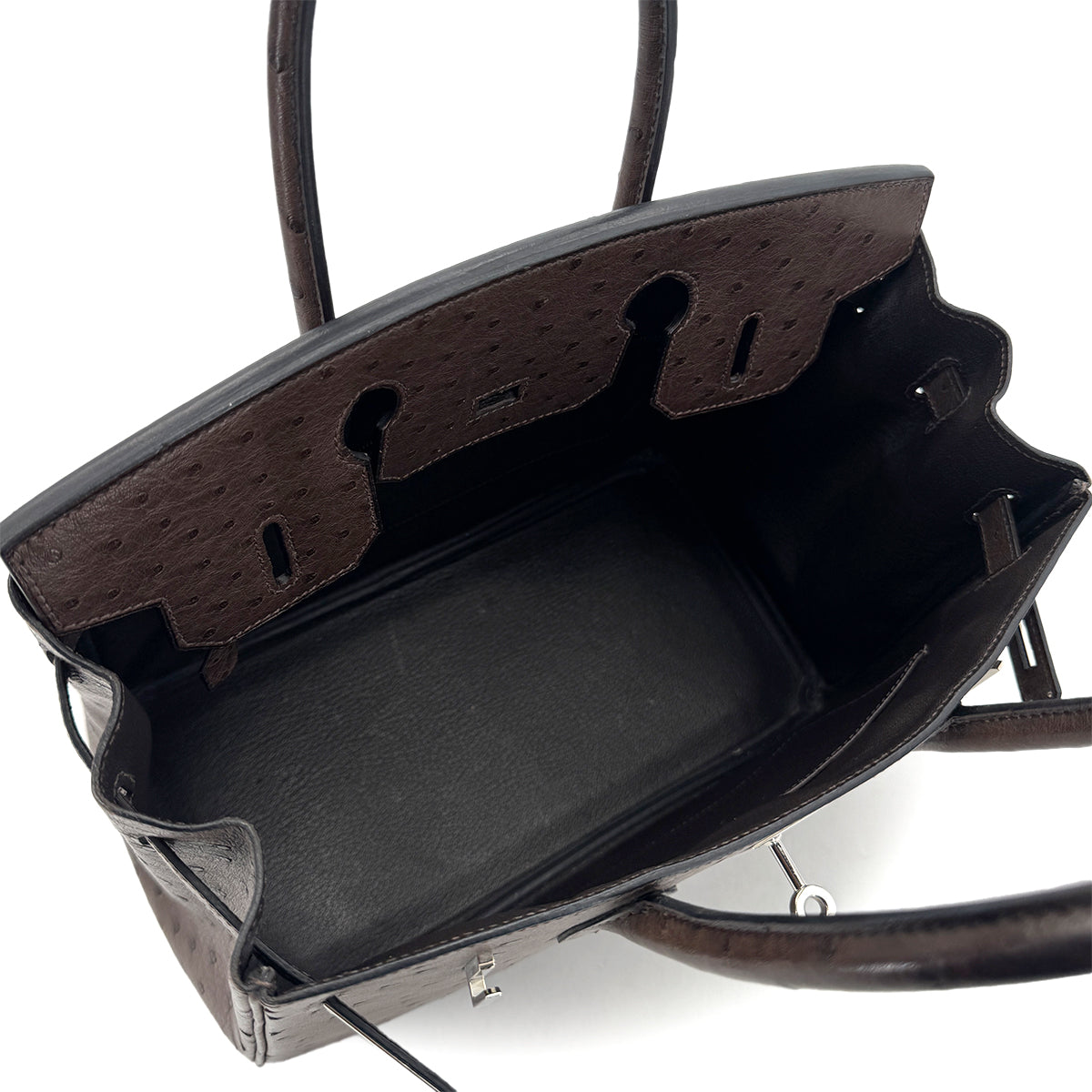 HERMES BIRKIN 30 BROWN OSTRICH HAND BAG □N SHW 90300555