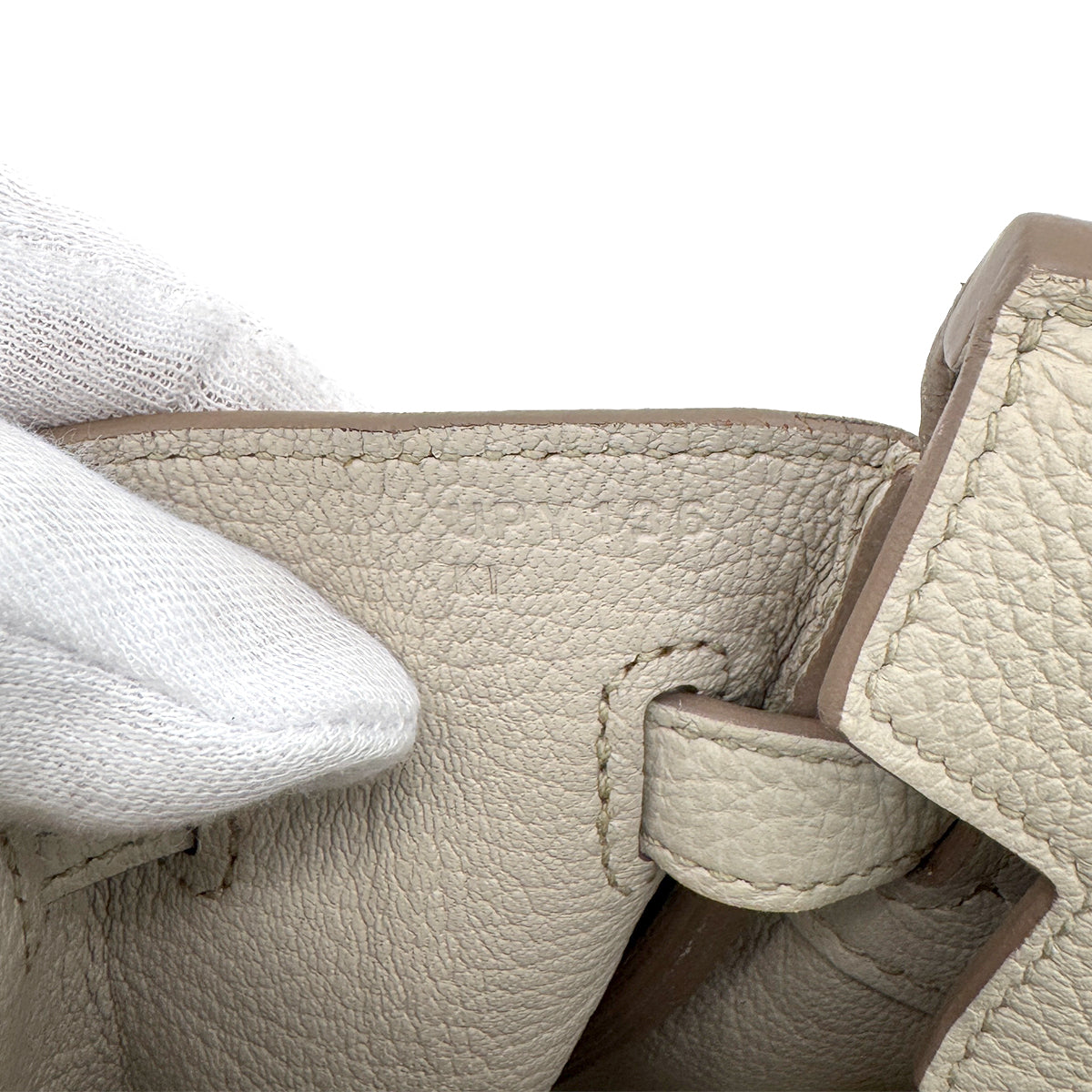 HERMES BIRKIN 25 BETON TOGO HAND BAG U GHW 90300556