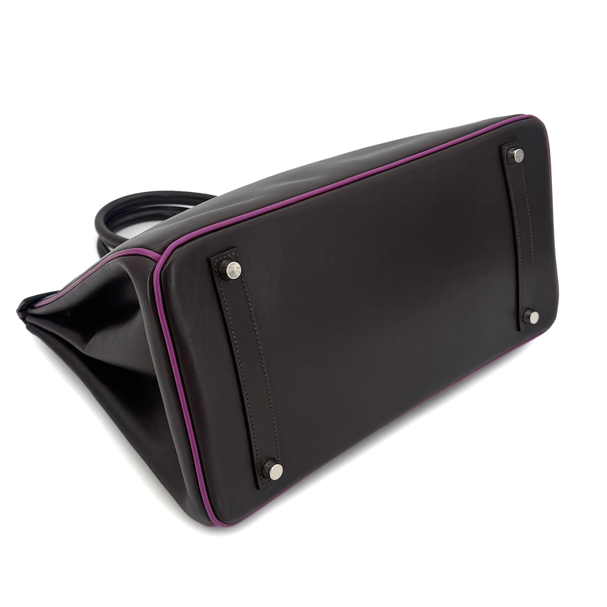 HERMES BIRKIN 35 CHOCOLAT CYCLAMEN BOXCALF HAND BAG □J SHW 90300560