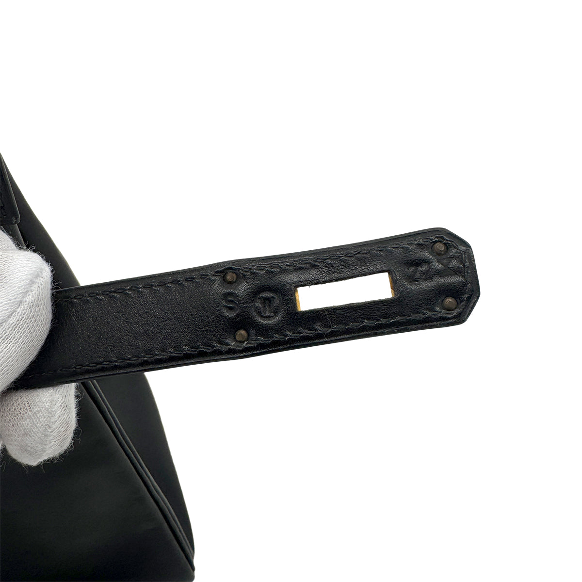 HERMES KELLY 28 RETOURNE BLACK BOX CALF HAND BAG 〇W GHW 90300594