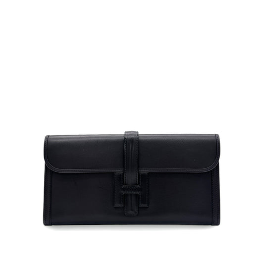 HERMES JIGE ELAN 29 BLUE NUIT VEAU EVERCOLOR CLUTCH BAG Z 90300861