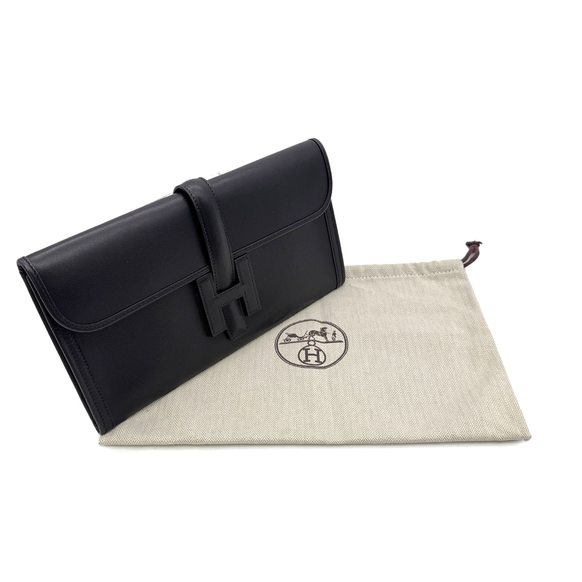 HERMES JIGE ELAN 29 BLUE NUIT VEAU EVERCOLOR CLUTCH BAG Z 90300861