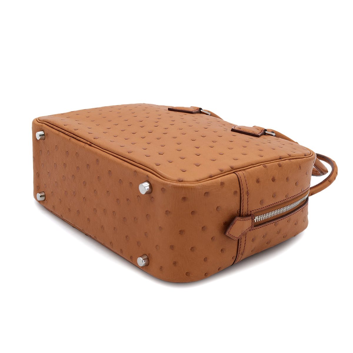 HERMES PLUME 28 CHESTNUT OSTRICH HAND BAG □L SHW 90300864