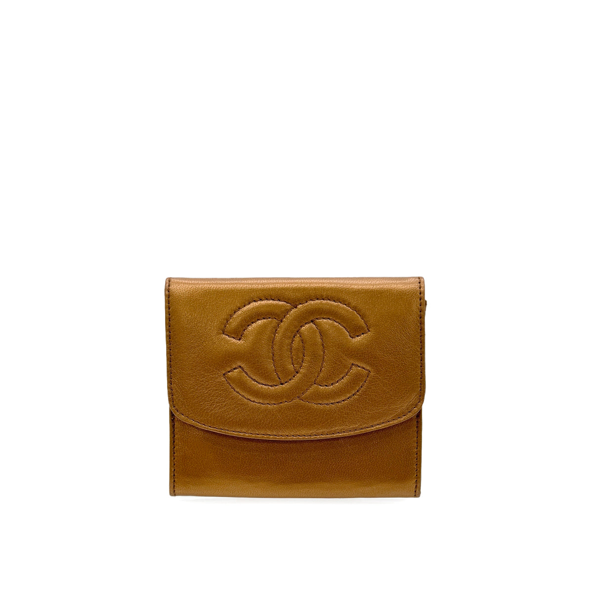 CHANEL VINTAGE COIN PURSE BRONZE LAMB SKIN 90300865