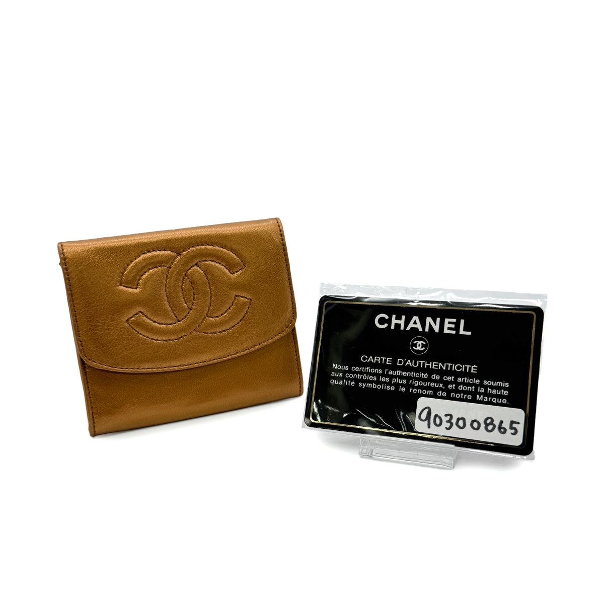 CHANEL VINTAGE COIN PURSE BRONZE LAMB SKIN 90300865