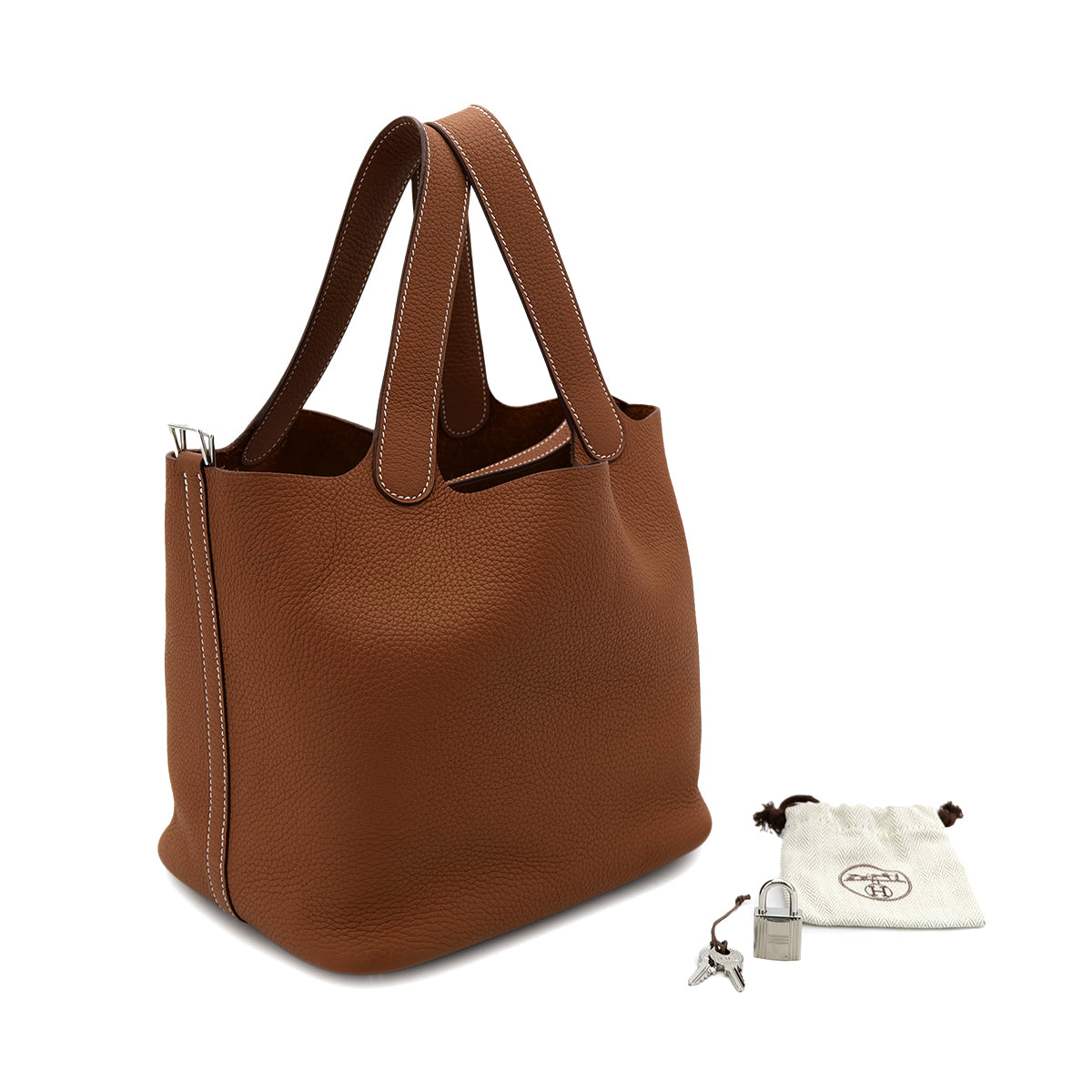 HERMES PICOTIN LOCK MM GOLD TAURILLON CLEMENCE HAND BAG Z SHW 90300866