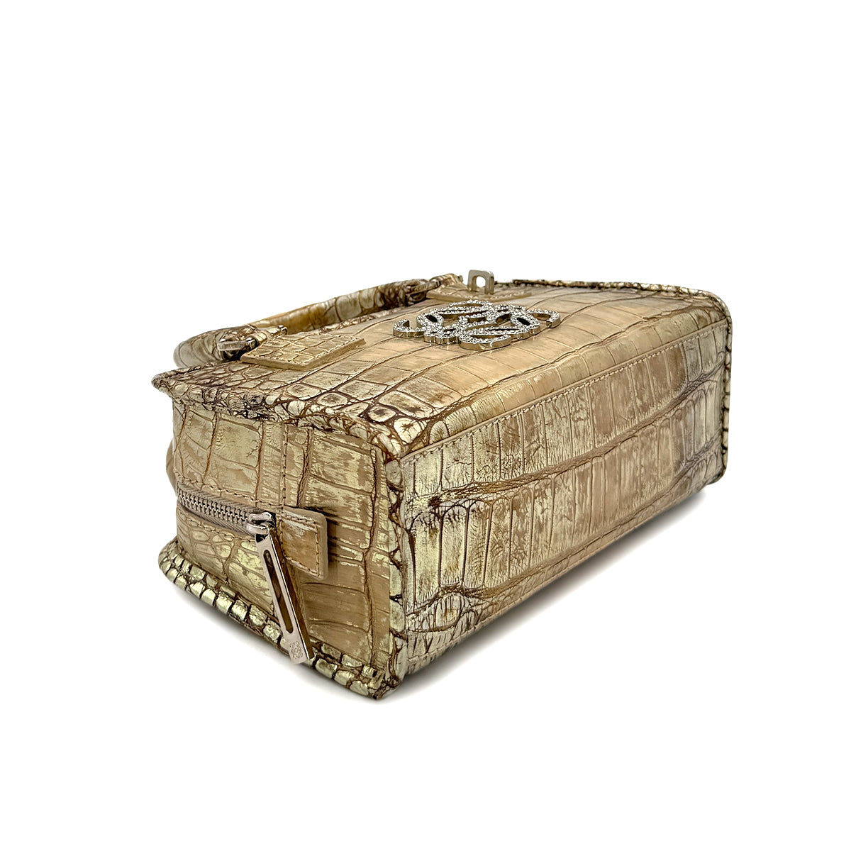 LOEWE AMAZONA MINI HAND BAG GOLD CROCODILE 90301031