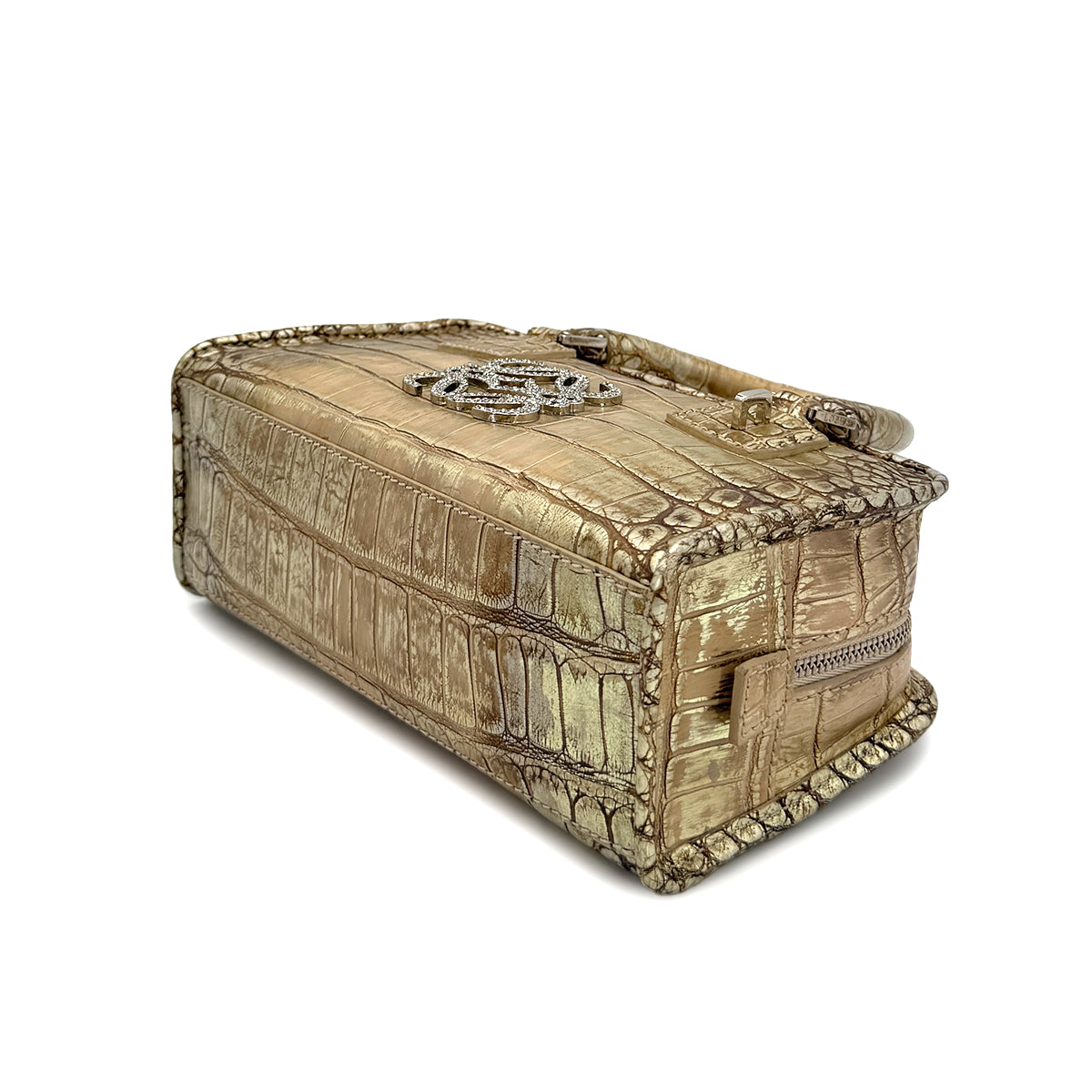 LOEWE AMAZONA MINI HAND BAG GOLD CROCODILE 90301031