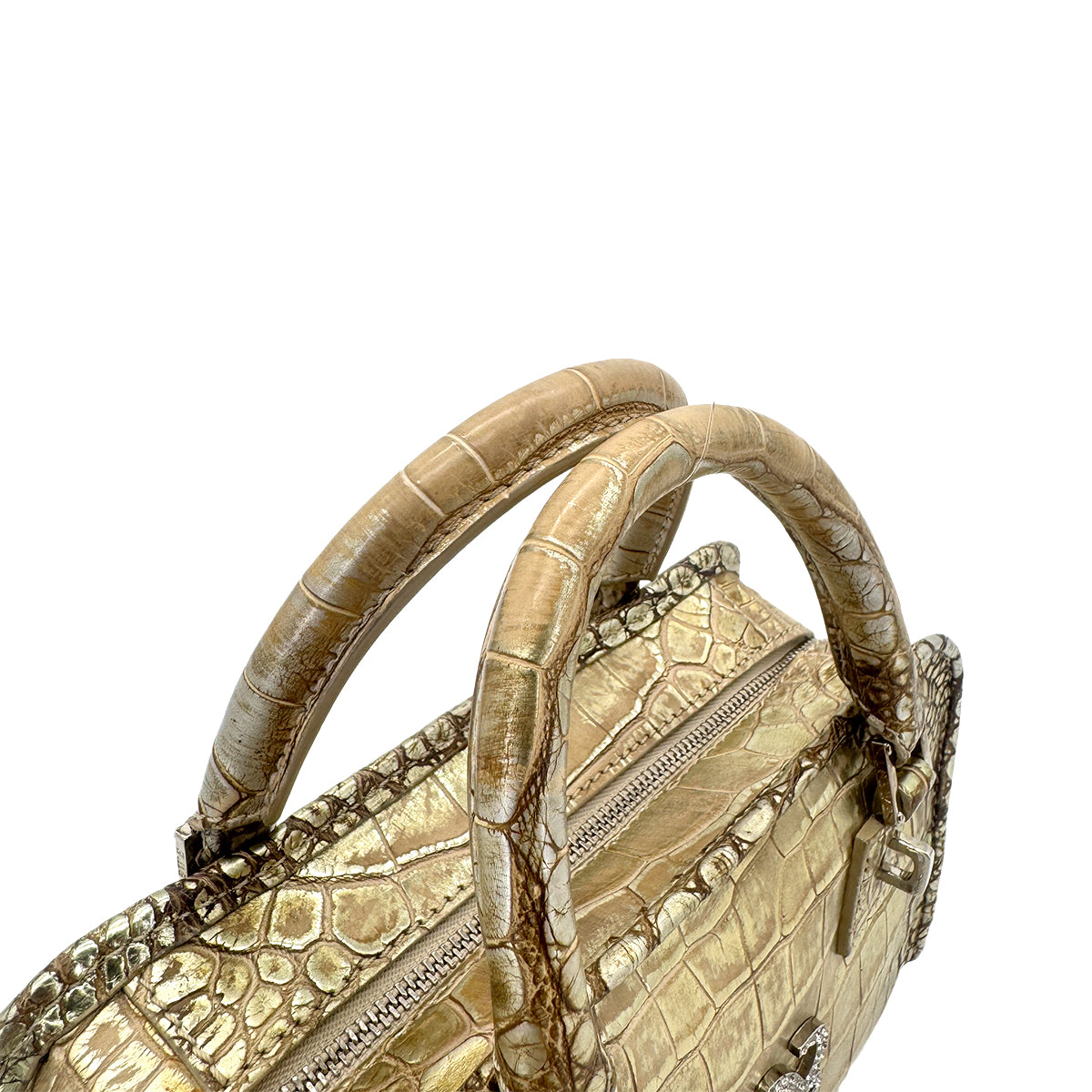 LOEWE AMAZONA MINI HAND BAG GOLD CROCODILE 90301031