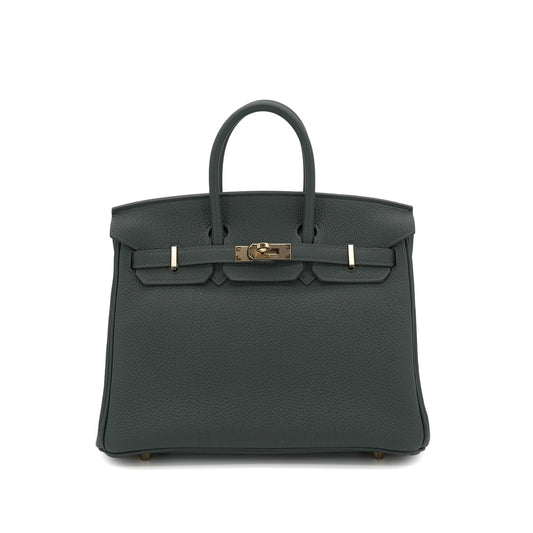 HERMES BIRKIN 25 VERT MANGROVE TOGO HAND BAG K GHW 90301083
