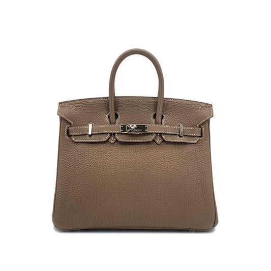 HERMES BIRKIN 25 ETOUPE TOGO HAND BAG □O SHW 90301086