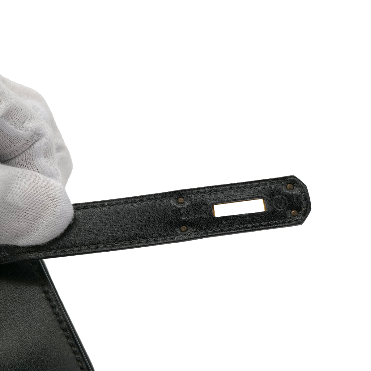 HERMES KELLY 28 SELLIER BLACK BOX CALF HAND SHOULDER BAG 〇U GHW 90301089