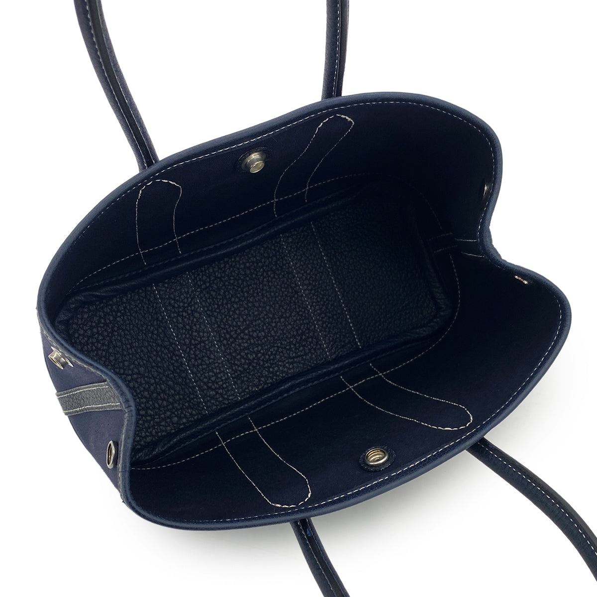 HERMES GARDEN PARTY TTPM BLUE MARINE TOILE OFFICIER NEGONDA HAND BAG □I 90301094