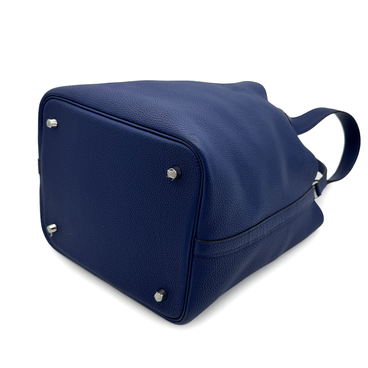 HERMES PICOTIN LOCK MM BLUE ENCRE TAURILLON CLEMENCE HAND BAG D 90301099