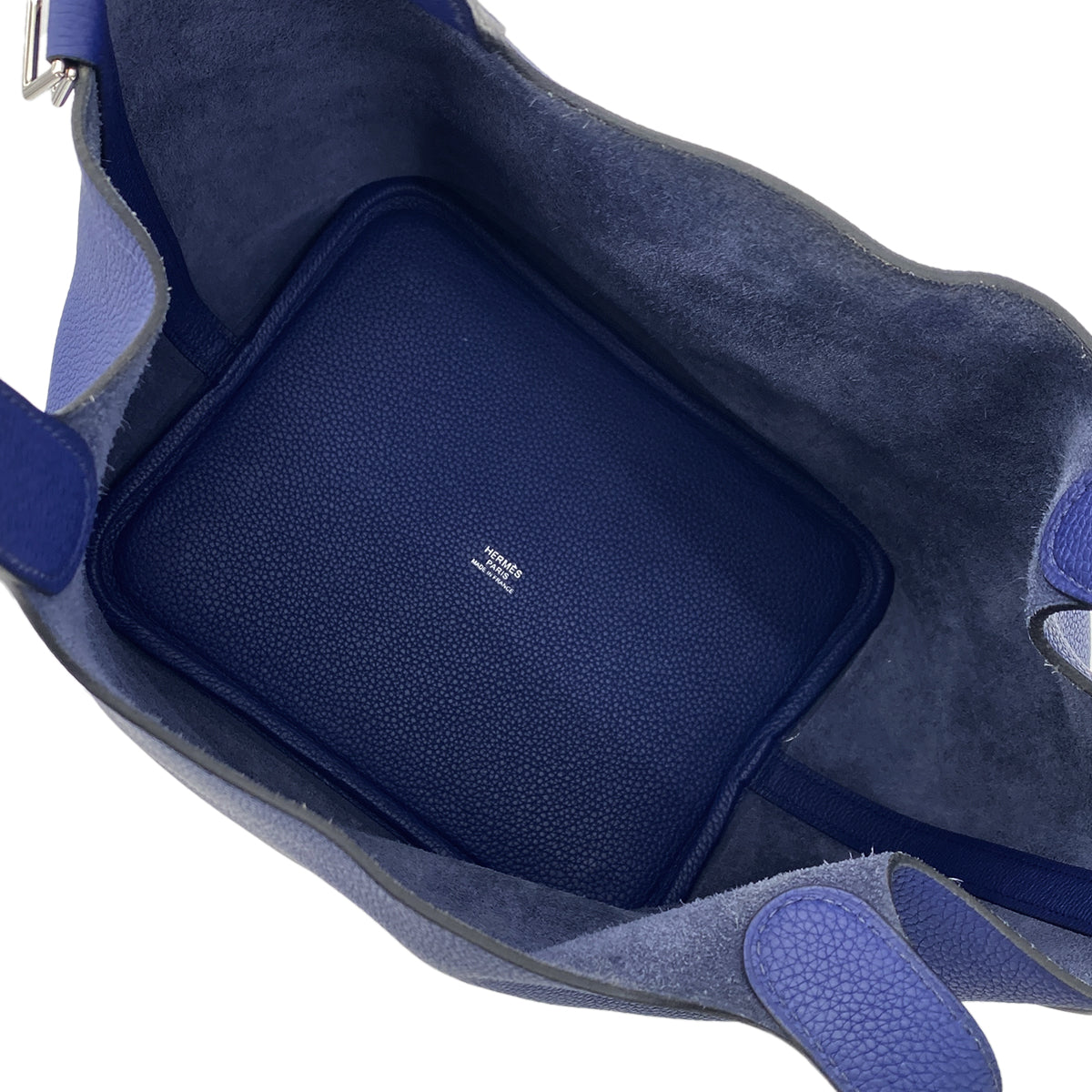 HERMES PICOTIN LOCK MM BLUE ENCRE TAURILLON CLEMENCE HAND BAG D 90301099