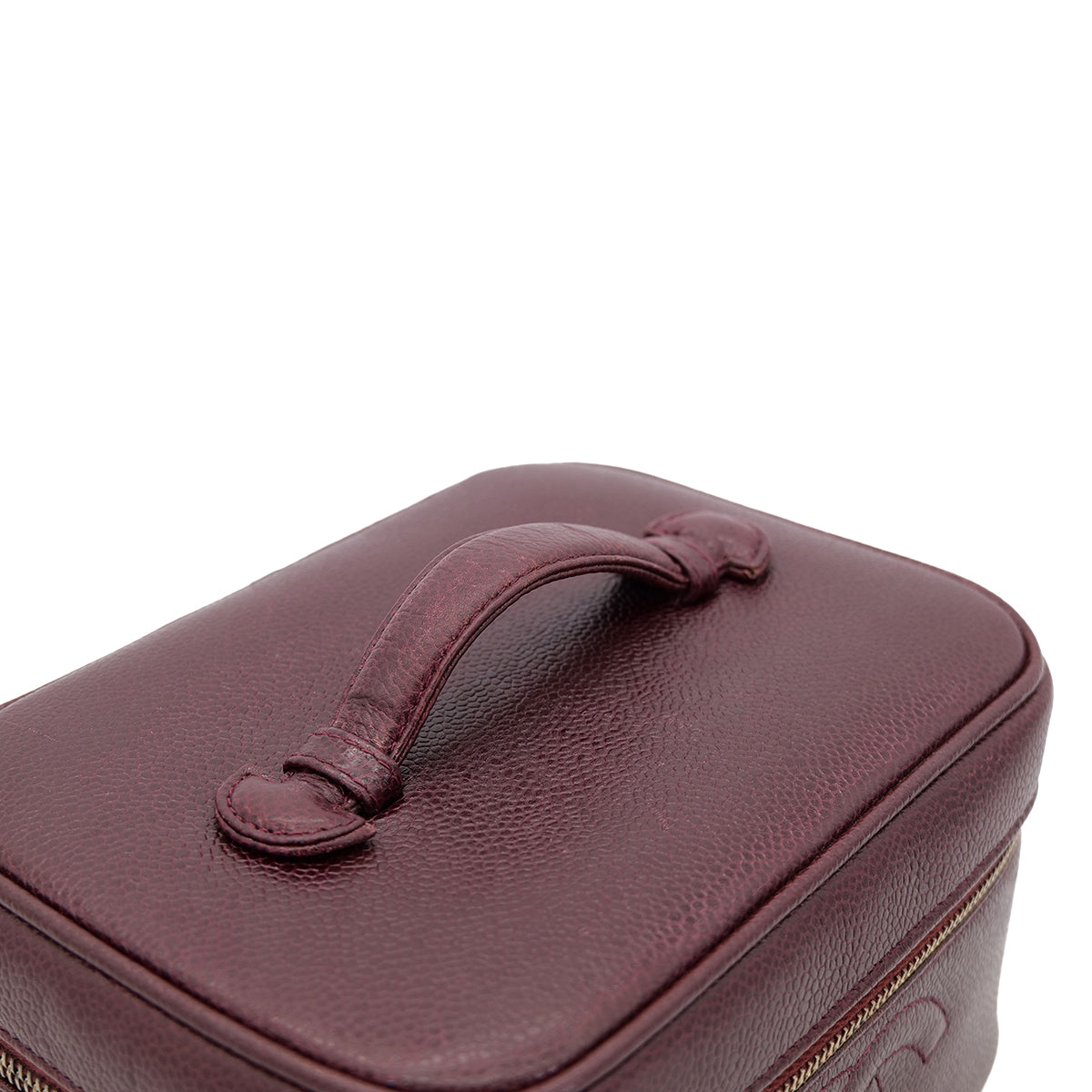 CHANEL VINTAGE VANITY HAND BAG BORDEAUX CAVIAR SKIN 90301105