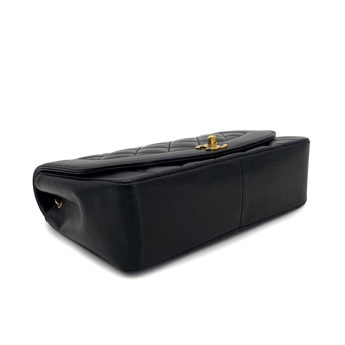 CHANEL VINTAGE DIANA MIDIUM CHAIN SHOULDER BAG BLACK LAMB SKIN 90301109