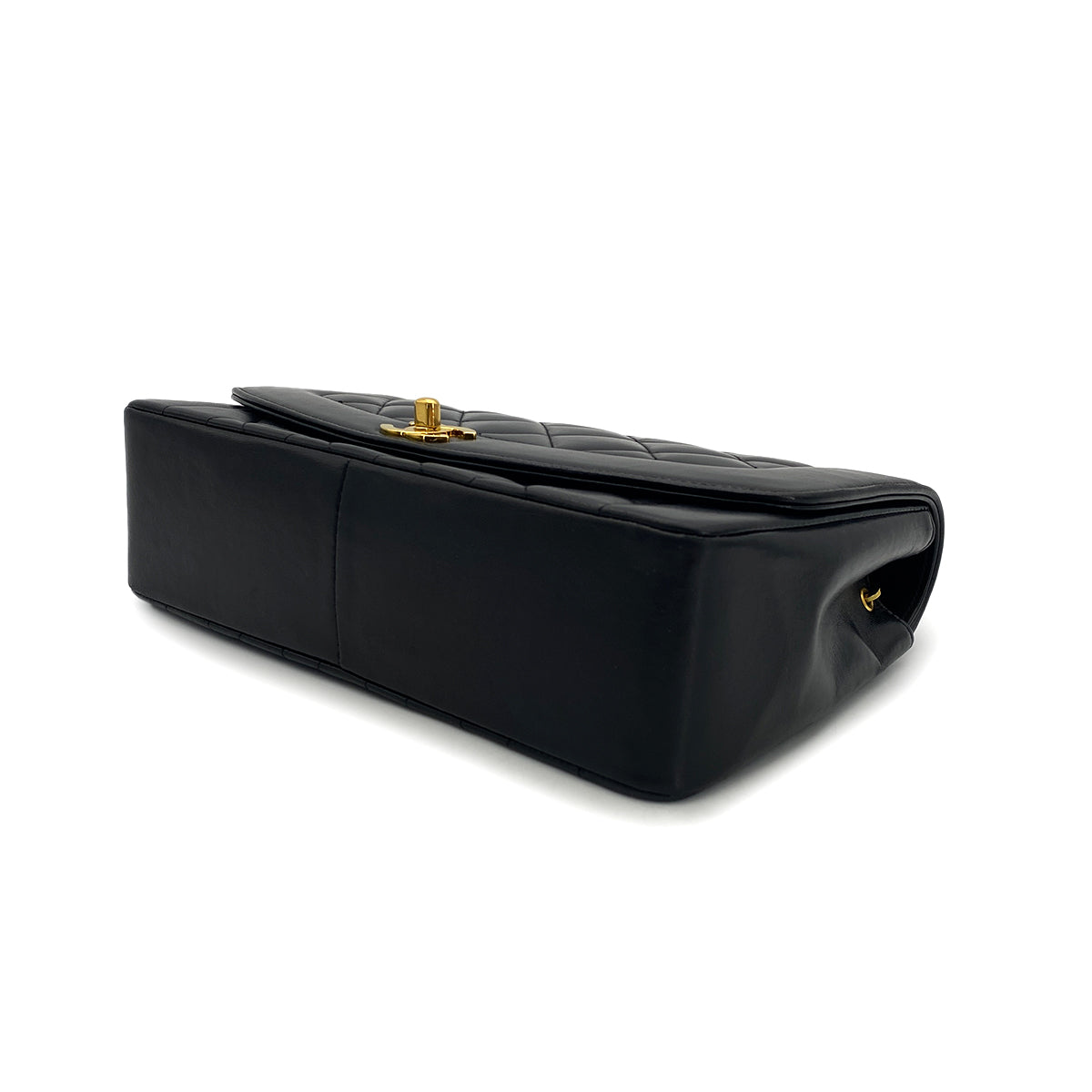 CHANEL VINTAGE DIANA MIDIUM CHAIN SHOULDER BAG BLACK LAMB SKIN 90301109