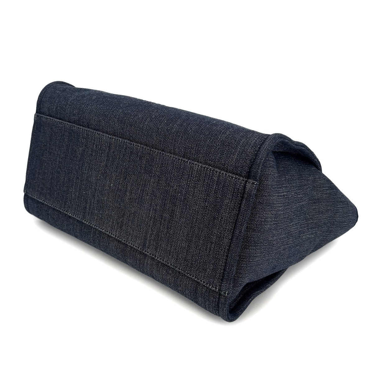 CHANEL DEAUVILLE GM CHAIN TOTE BAG NAVY CANVAS LEATHER 90301111