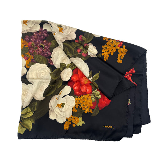 CHANEL VINTAGE SCARF MULTICOLOR SILK 90301118