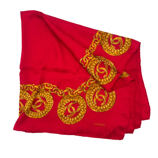 CHANEL VINTAGE SCARF MULTICOLOR SILK 90301123