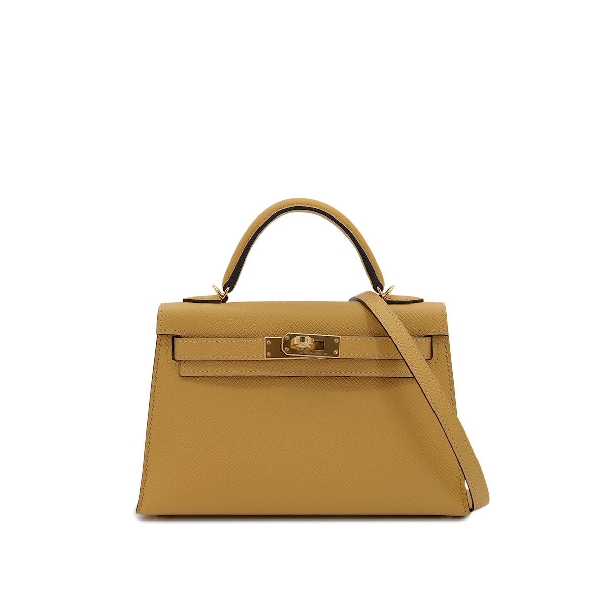 HERMES KELLY MINI 2 PAILLE VEAU EPSOM HAND SHOULDER BAG K GHW 90301625