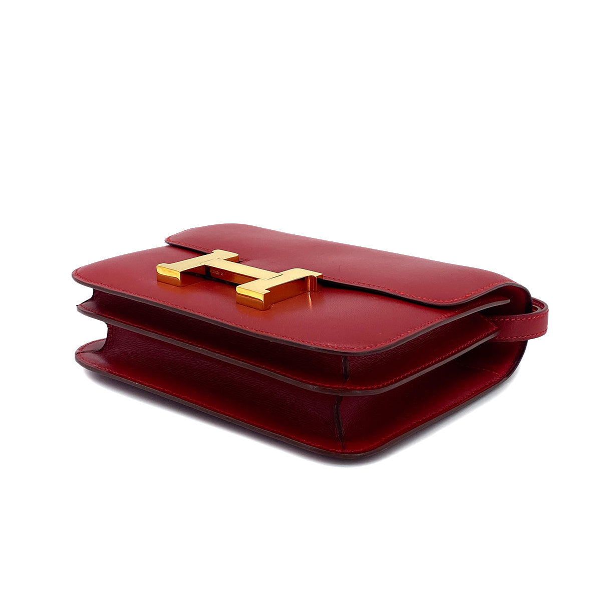 HERMES CONSTANCE 18 ROUGE VIF BOXCALF SHOULDER BAG 〇U GHW 90301626