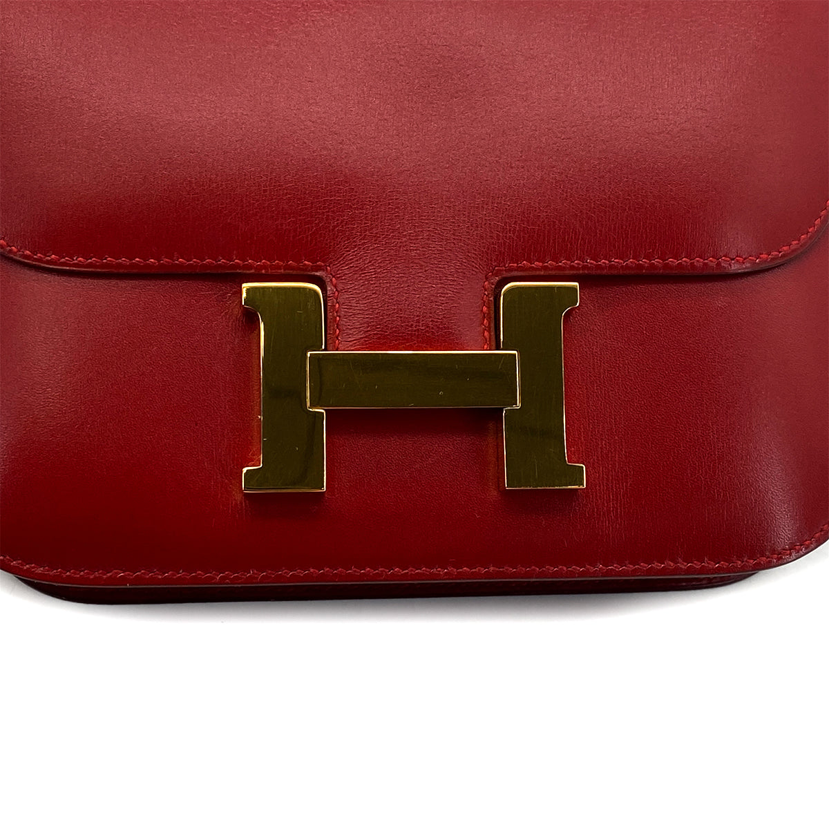 HERMES CONSTANCE 18 ROUGE VIF BOXCALF SHOULDER BAG 〇U GHW 90301626