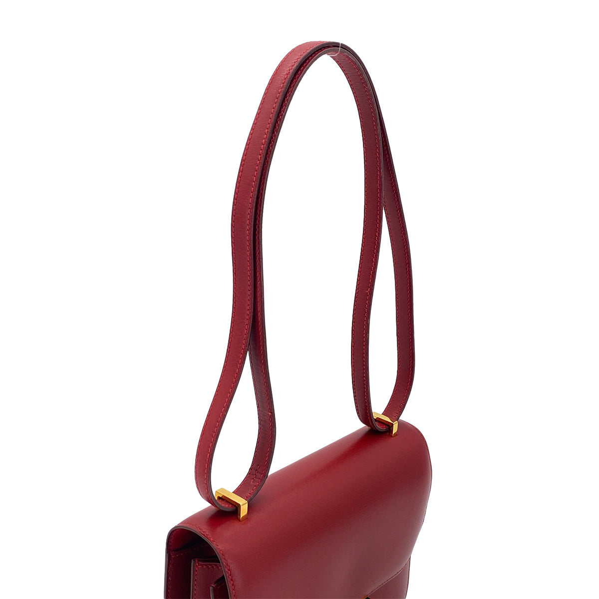 HERMES CONSTANCE 18 ROUGE VIF BOXCALF SHOULDER BAG 〇U GHW 90301626
