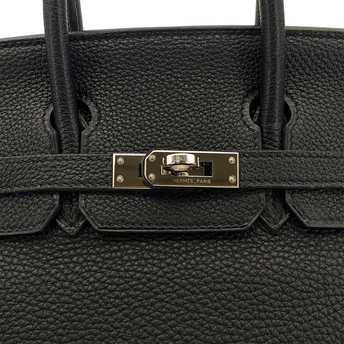 HERMES BIRKIN 25 BLACK TOGO HAND BAG □L SHW 90301630