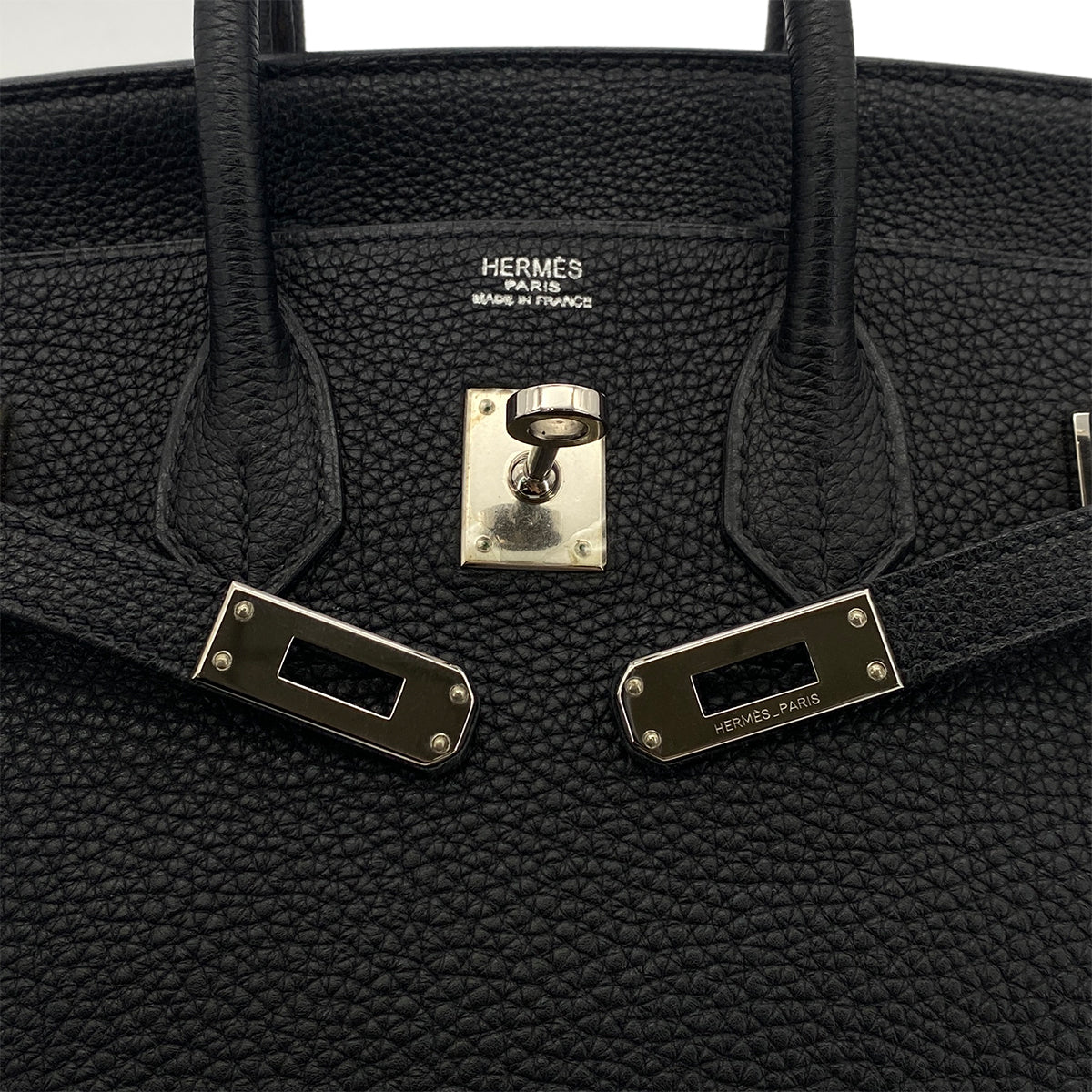 HERMES BIRKIN 25 BLACK TOGO HAND BAG □L SHW 90301630