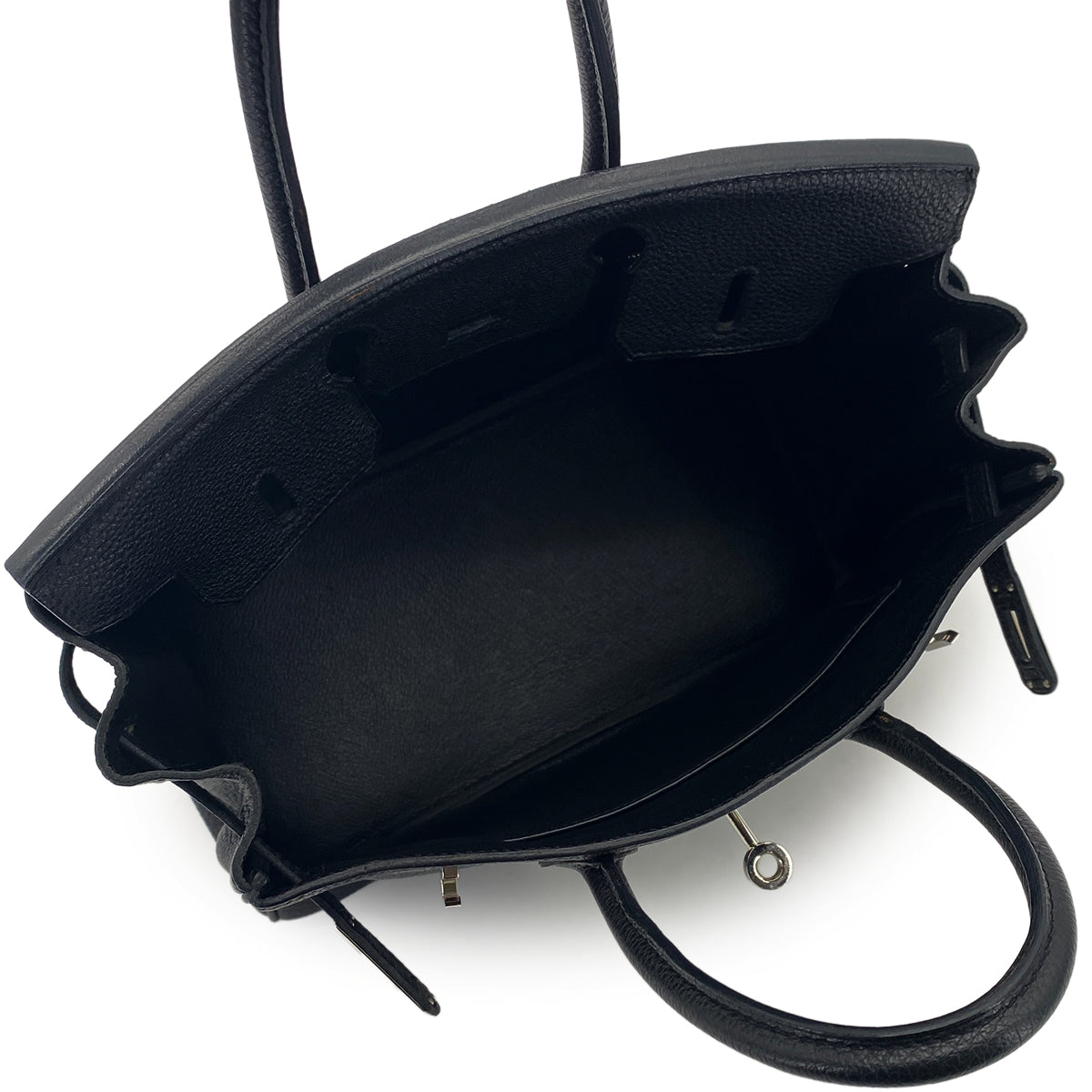 HERMES BIRKIN 25 BLACK TOGO HAND BAG □L SHW 90301630