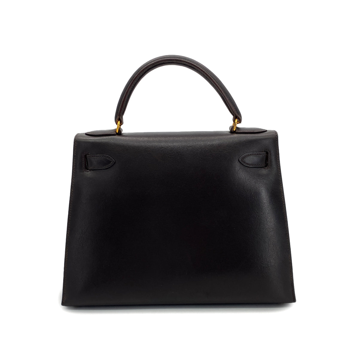 HERMES KELLY 28 SELLIER EBENE BOX CALF HAND SHOULDER BAG 〇U GHW 90301631