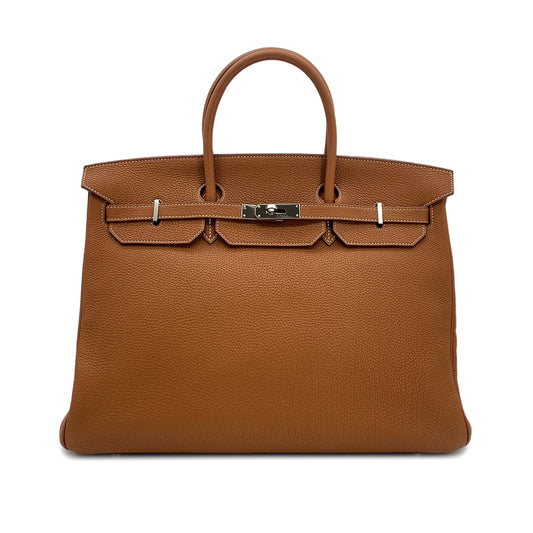 HERMES BIRKIN 40 GOLD TOGO HAND BAG □P SHW 90301646