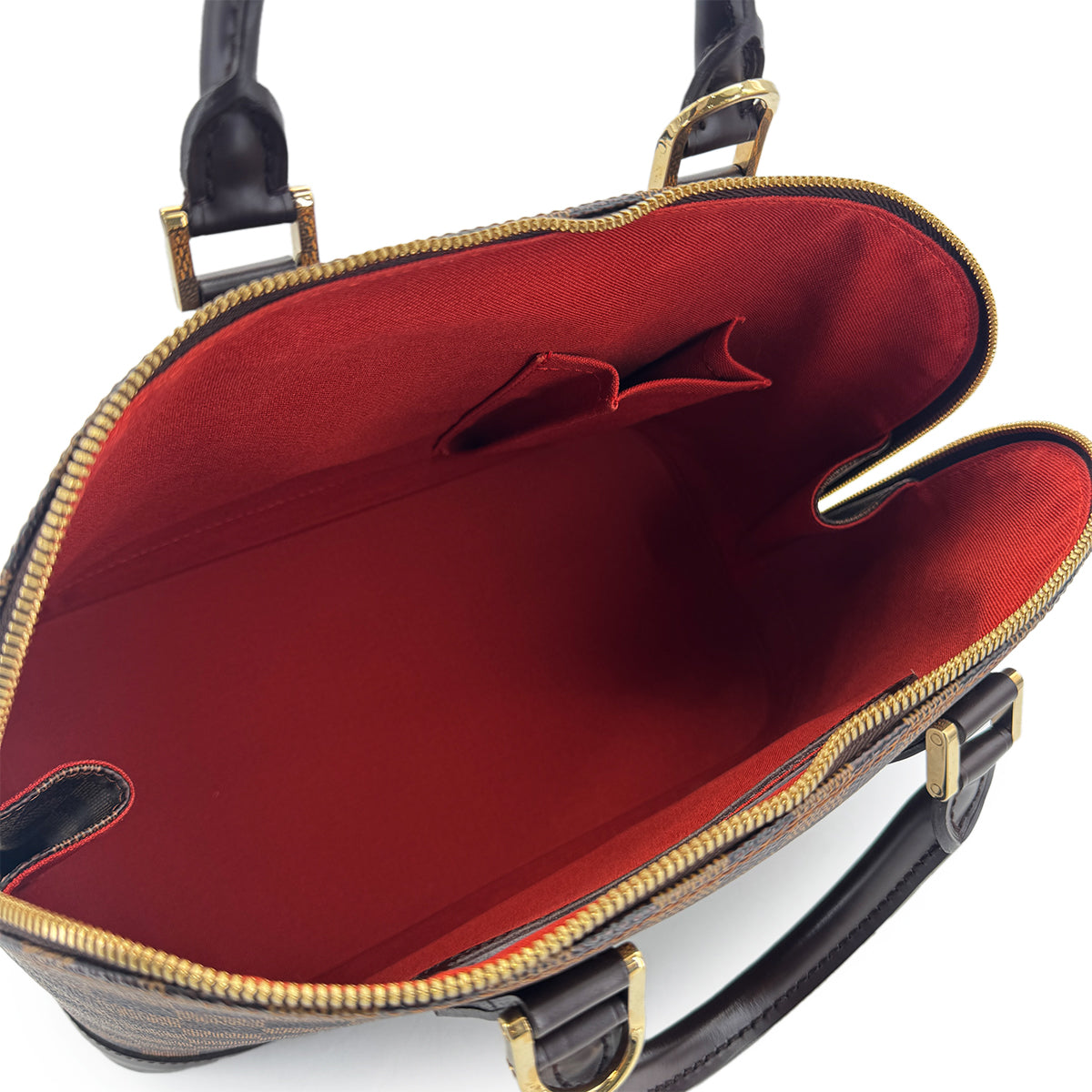 LOUIS VUITTON DAMIER ALMA HAND BAG EBENE CANVAS N51131 90301648