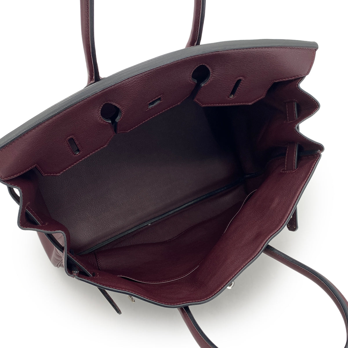 HERMES BIRKIN 35 PRUNE EVERCOLOR HAND BAG □N SHW 90301651