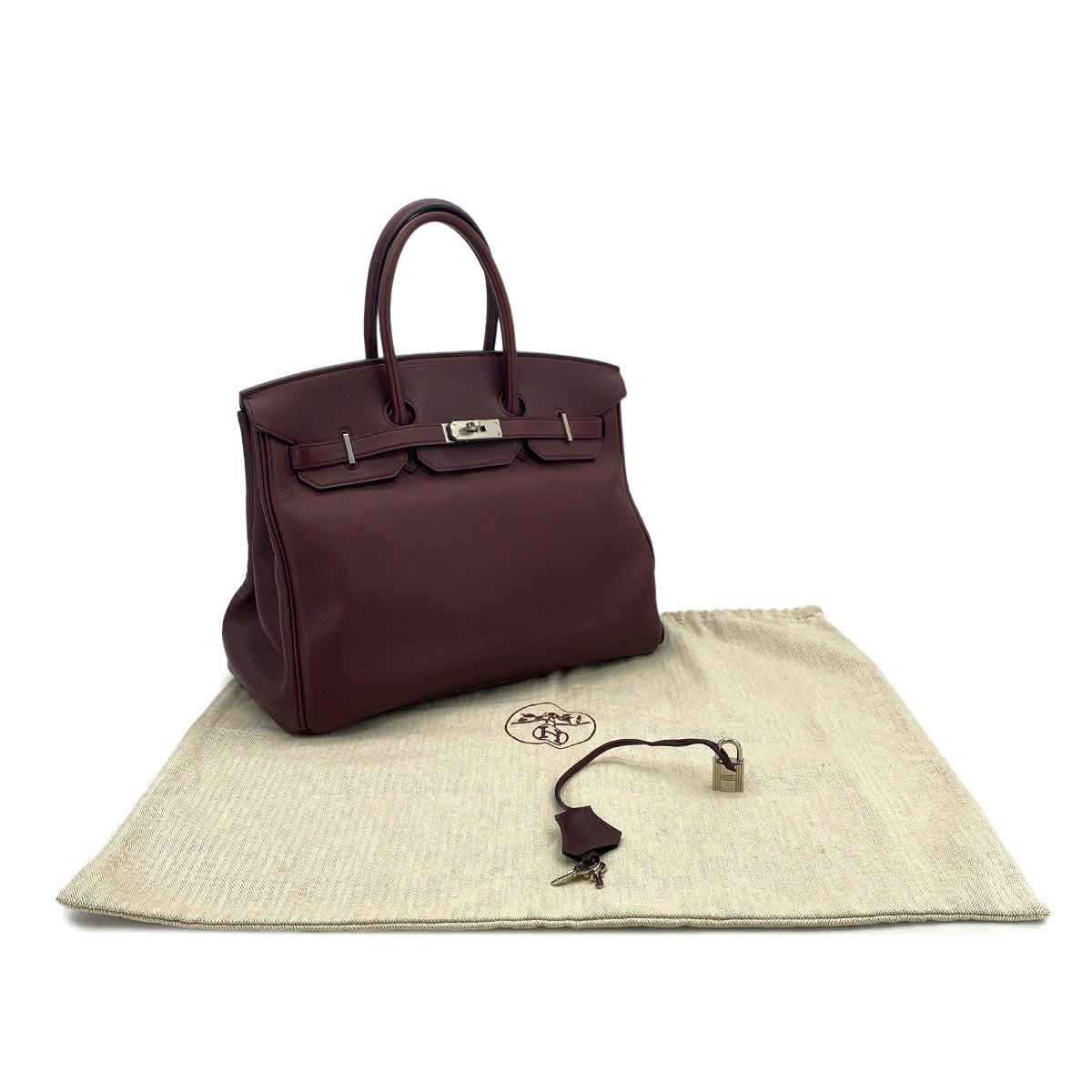 HERMES BIRKIN 35 PRUNE EVERCOLOR HAND BAG □N SHW 90301651