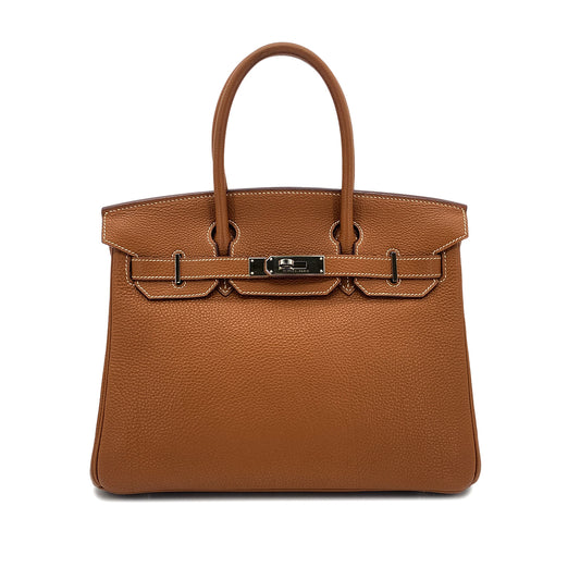 HERMES BIRKIN 30 GOLD TOGO HAND BAG □H SHW 90301652