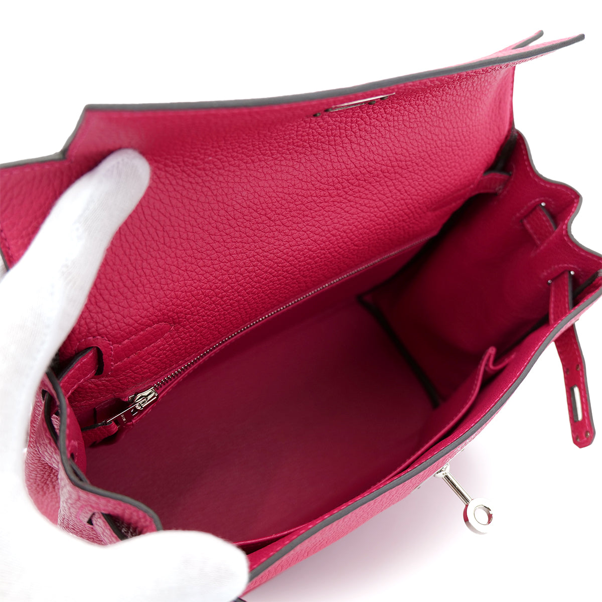 HERMES KELLY 25 RETOURNE ROSE MEXICOE TOGO HAND SHOULDER BAG U SHW 90301653